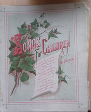 Dated 1878 Victorian Songs For Children vintage sheet music vocal / piano