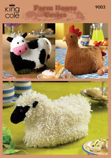 Farm House Tea Cosies DK Knitting Pattern Cow Chicken & Sheep Teapot Cosy 9003