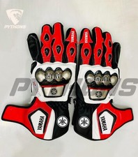 Yamaha Motorcycle Motorbike Racing Leather Gloves