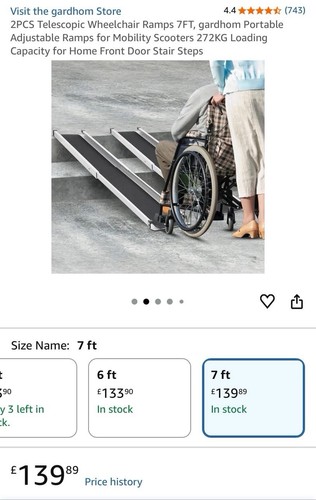 Gardhom wheelchair ramp 7ft - wheelchair,