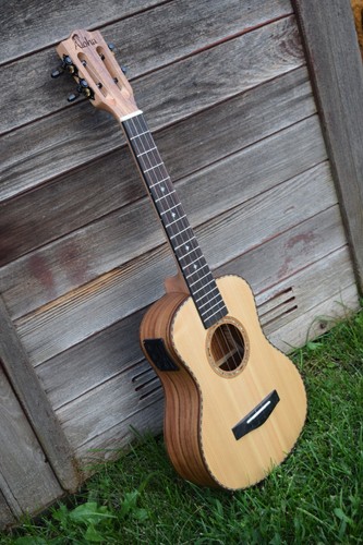 Solid cedar koa wood ukulele - wood,