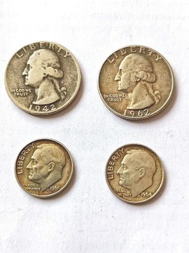 1942 1962 silver quarters - silver,