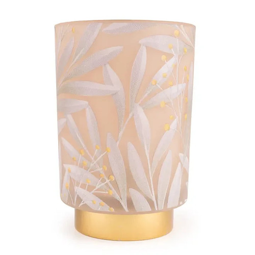Led glass lantern cream - led,