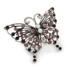 Large Purple Crystal Butterfly