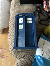 Vintage Doctor Who Blue Tardis Money Box Plastic Retro Collectable 