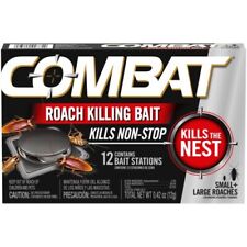 Combat Roach Killing Bait Station for Small & Large Roaches - 12 Pack