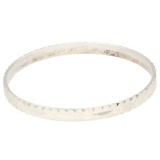 Sterling Silver 6.75" Patterned Slave Bangle (5mm Wide)