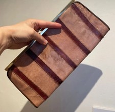 Vintage snakeskin clutch bag. Patchwork Leather with gold clasp.
