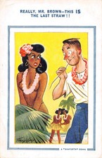 POSTCARD COMIC GIRL BOOBS GENT