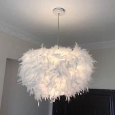 Light Shade Lampshade Fluffy Feather Lamp Modern LED Pendant Ceiling Chandelier