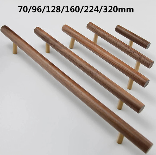 Walnut wood drawer pulls - wood,