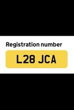 L28 JCA QUALITY RARE 2 DIGIT PRIVATE CAR REG NUMBER PLATE ALL FEES PAID - JC JA