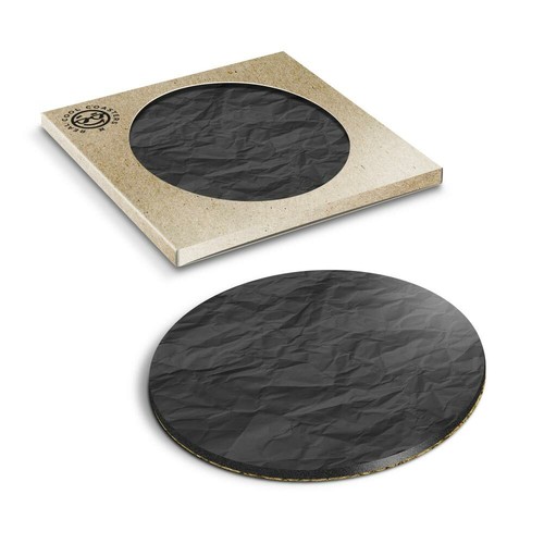 Boxed round coasters bw - boxed,