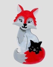 Modern Arcrylic Handmade BROOCH 3D Fox Cub British Wildlife Boxed BN Broach 