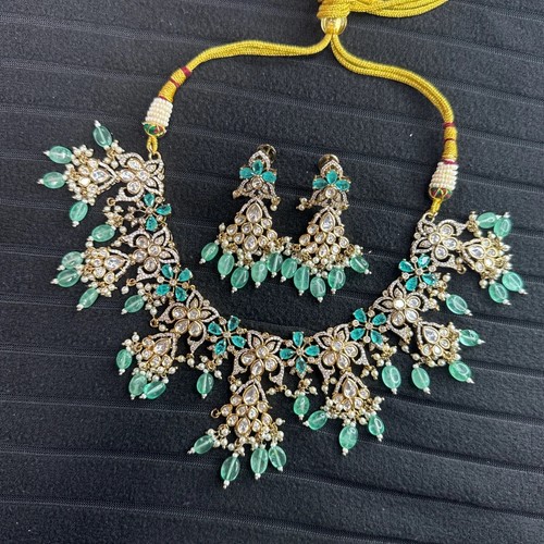 Mint floral statement necklace - mint,