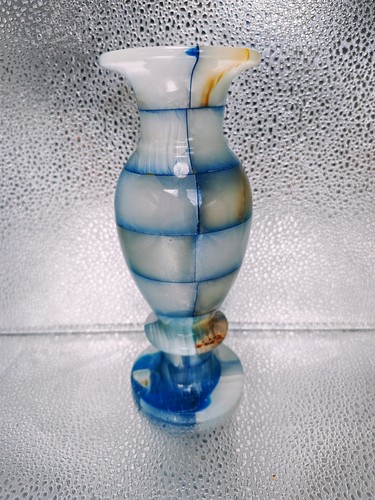 Natural blue white onyx - white,