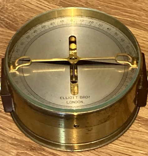Vintage brass galvanometer - vintage,