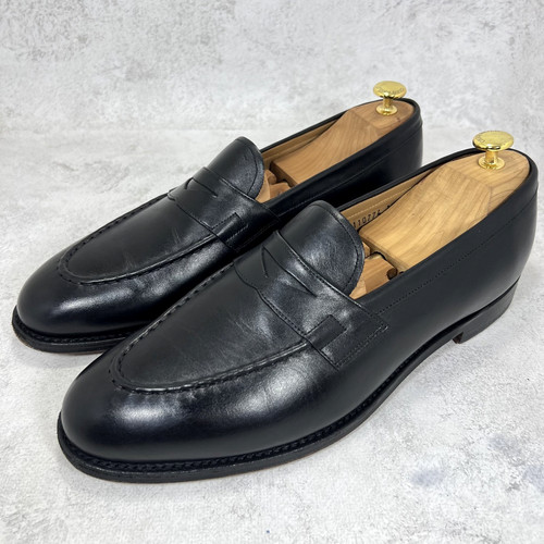 Grenson black leather loafers - black,