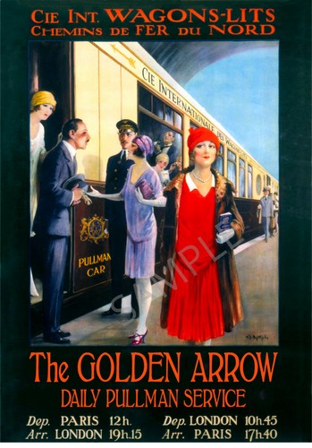 Vintage railway poster pullman - railway,