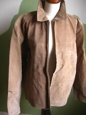 HIGHWAYMAN LEATHER JACKET mens Large 42 44 46 brown taupe soft real ZERO 