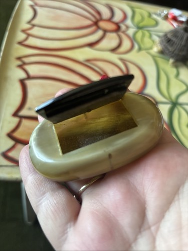 Vintage horn snuff box - vintage,