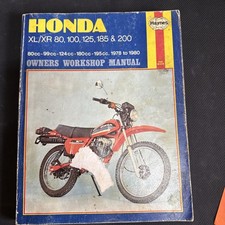 HONDA XL XR 80 100 125 185 & 200 1978 to 1980 Haynes Owners Workshop Manual +