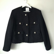 Mango Mng Black Tweed Textured