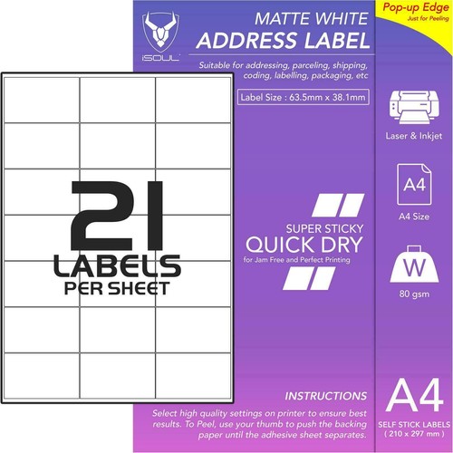 Labels per sheet matt - labels,