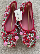 BNWT CATH KIDSTON BALL PINK ARCH DITSY RED MIX QUILTED SLIPPERS - SIZE L (7/8)!!