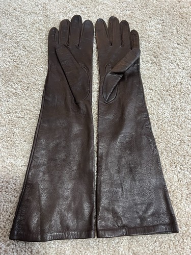 Vintage long brown leather - vintage,