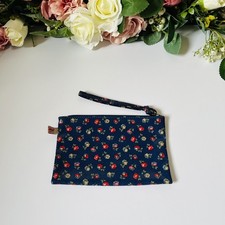 Cath Kidston Blue Floral PVC Wallet Zip Pouch Coin Bag Card Holder