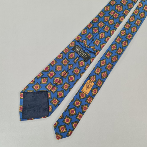 Gucci mens tie blue geometric - mens,