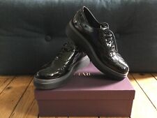 Ladies Kurt Geiger Carvela Patent Leather Brothel Creeper Flat Shoes Size 38