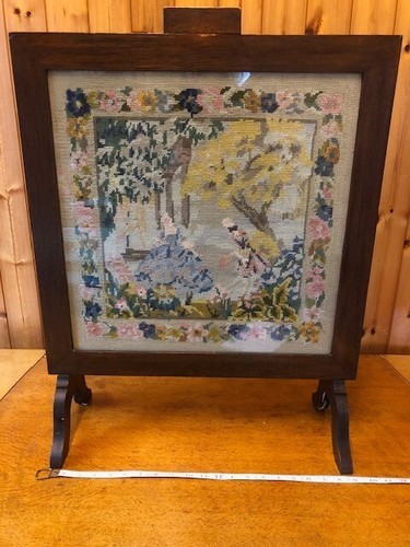 Vintage wooden fire screen - vintage,