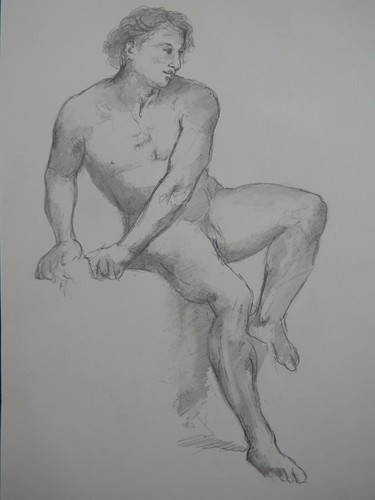 Pencil male nude drawing an - pencil,