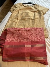 Pink And Gold Sari And Gold