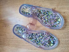 ted baker clear flat sandals pink size 40 floral flip flops