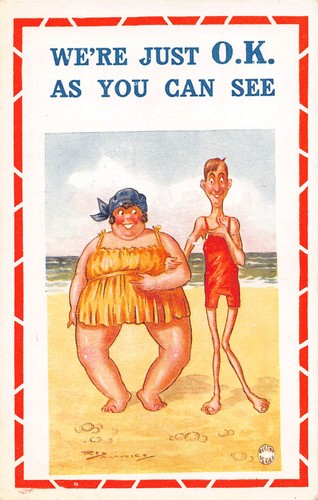 Postcard comic seaside ok - ,
