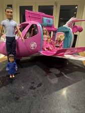 Barbie Dream Jet Aeroplane Playset with 6 Dolls  Pilot & Accessories Bundle
