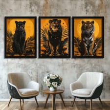Set Of 3 Prints Jungle Animal