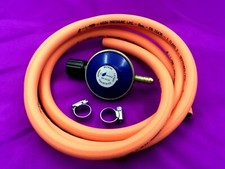 LPG BUTANE Regulator & 1 Metre Hose & 2 Clips - Camping Gaz Style Inlet