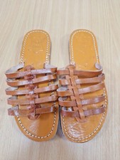 Moroccan leather sandals handmade size UK5.5 ( 38.5 ) NATURAL TAN 