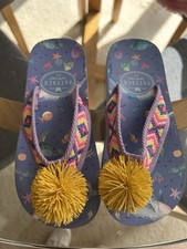 Girls' Fat Face Flip Flops UK Size 13 Beach Sandals