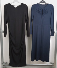 M&S Women's Maxi Dress Bundle x2 Size 18 Black & Navy New with Defect F2