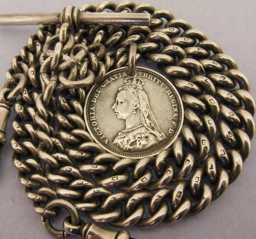 Antique solid silver double - antique,