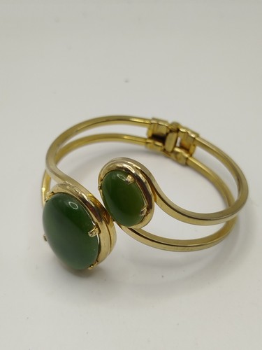 Vintage gold tone jade - tone,