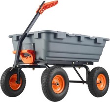 Garden Dump Cart Trolley with Steel Frame Wagon Utility Wheelbarrow 800lbs Truck