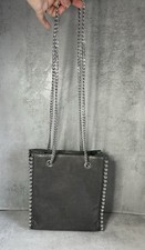 ZARA Women’s Silver/ Grey Studded Chain link Straps Shoulder Bag NEW