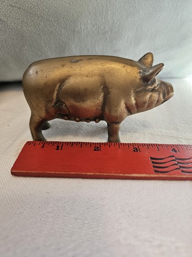 Vintage brass pig - brass, figurine