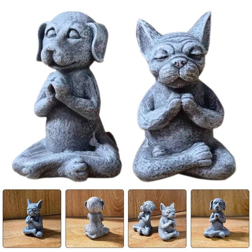 2pcs garden dog statue pvc - 2pcs,